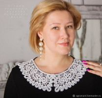 Вставка-полуворотник   Вологодское кружево