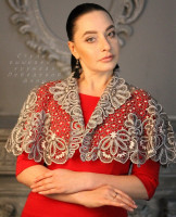 Пелерина Фиалки ручное русское кружево