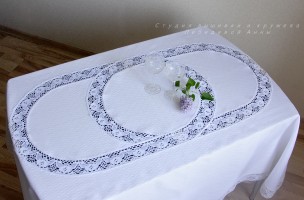 Овальная скатерть 2 овала