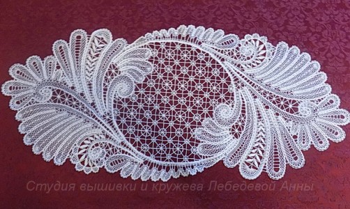 Салфетка 80/35 в елецкой технике.